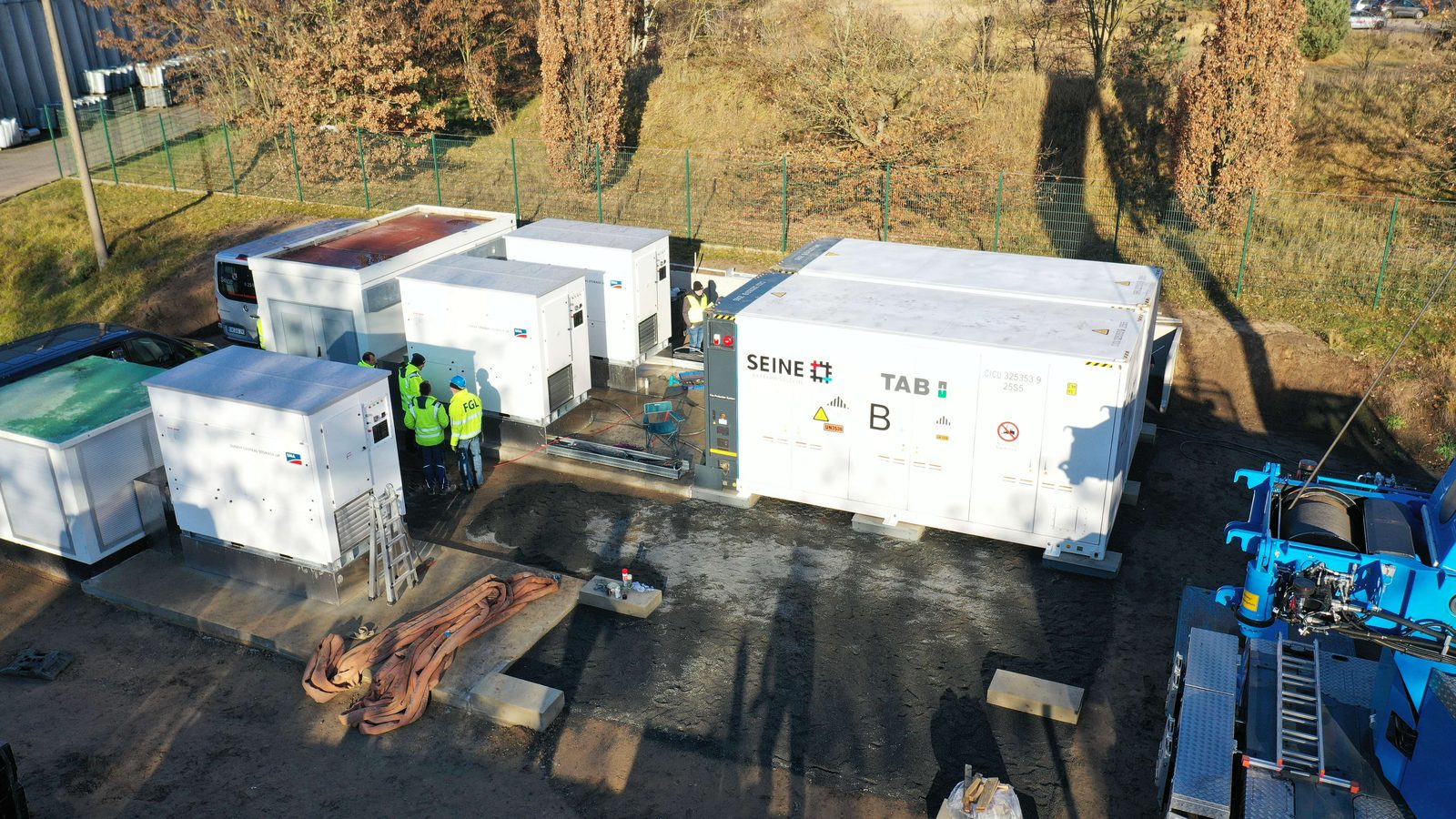 10-MWh-Großspeicher – Drohnenaufnahme
